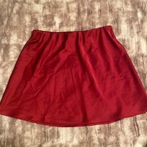 Forever 21 Red Satin Mini Skirt